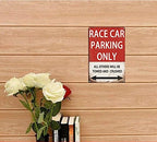 Race Car Room Decor For Boys, Vintage Car Metal Tin Signs Bedroom And Garage Cars Sign Wall Decor Race Car Parking Only 8x12 Inch