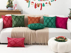 decorUhome Spring Euro Sham Throw Pillow Covers 26x26 Inch Set of 2, Soft Plush Faux Fur Wool Green Couch Pillow Covers, Decorative Neutral Pillow Cases for Bed Sofa Living Room Home Decor