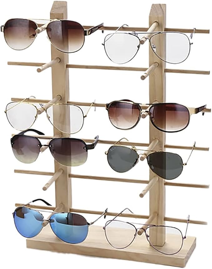 Multi Layers Wood Sunglass Display Rack Shelf Eyeglasses Show Stand Jewelry Holder for Pairs Glasses Showcase