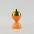 Natural Marble Incense Burner with Brass Accents 6.29 x 3.54 inches Multi-Purpose Holder for Cones/Sticks/Sage, Home Decor & Relaxation (Yellow)