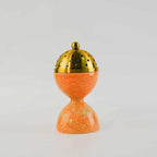 Natural Marble Incense Burner with Brass Accents 6.29 x 3.54 inches Multi-Purpose Holder for Cones/Sticks/Sage, Home Decor & Relaxation (Yellow)