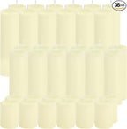 Ivroy Pillar Candles Bulk Set of 36，Hurricane Candles，3 Different Lengths 2 x 3/6/8 Inch (12 Each)，Dripless Unscented Smokeless，Gives You a Better Atmosphere When Organizing an Event Party.