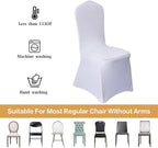 50 Pcs White Washable Removable Universal for Wedding Party Dining Banquet Polyester Spandex Stretch Slipcovers Chair Covers