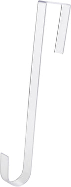 Non Scratch, 100% Clear 12 in Wreath Hanger. Christmas Wreaths Holder for Hanging Fall Halloween Decorations Over Front or Garage Door. Best Long Hook for Indoor or Outdoor Home Decor