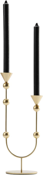 Modern Gold Double Taper Candle Holder – U-Shaped Metal Candlestick Holder for Table Centerpiece, Wedding & Holiday Décor – Elegant Minimalist Home Accent Gift by Uniquary