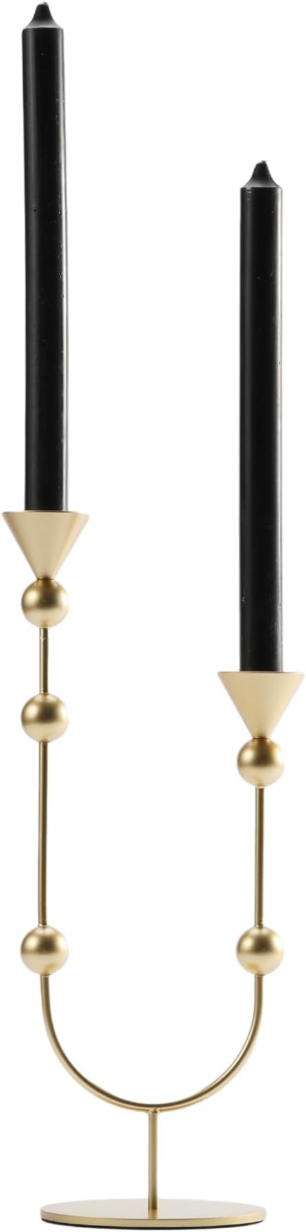 Modern Gold Double Taper Candle Holder – U-Shaped Metal Candlestick Holder for Table Centerpiece, Wedding & Holiday Décor – Elegant Minimalist Home Accent Gift by Uniquary