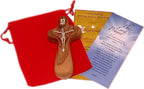Holy Land Market Catholic Hand Held Holding Comfort Crucifix - with bag and Cards (4 Inches)