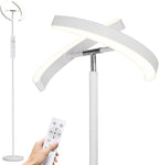 SUNMORY Floor Lamps for Living Room, 28W/1600LM Bright LED Floor Lamp with Remote & 2 Rotatable Lights, 74" Dimmable Tall Standing Lamp, Modern Reading Torchiere Corner Lamp for Bedroom Office, White