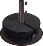 EliteShade USA Up to 140 lbs Round Umbrella Base Steel Plate Stand Market Patio Outdoor Heavy Duty Umbrella Holder, Bonus 18" Round Weight Sand Bag (Sand is not Included), Reddish-Brown