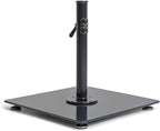Business & Pleasure Co. Vintage Black Umbrella Base - Perfect for The Patio Table or Pool - Heavy Outdoor Square Metal Stand - Fits Beach, Market, & Patio Umbrellas - 55 lbs