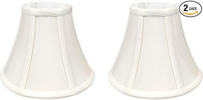Royal Designs, Inc. BSO-704UT-8WH-2 True Bell Basic Lamp Shade with UNO Fitter, 4 x 8 x 6.5, White, 2-Pack