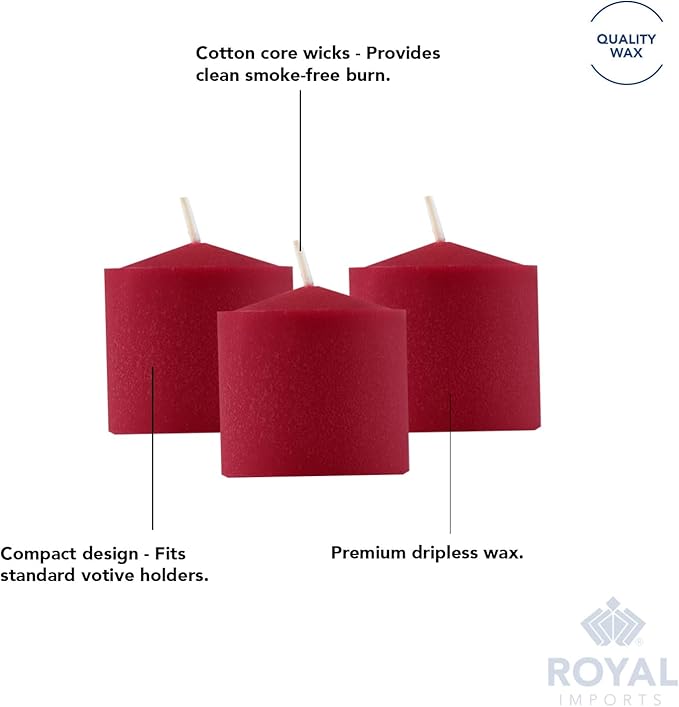 Royal Imports Votive Candle, Unscented Wax for Wedding, Birthday, Party, Spa, Holiday & Home Decoration (72, Red, 10 Hour)