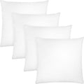 Covers & All Throw Pillow Inserts Only (Pack of 4, White), 65 GSM Non-Woven Fabric with 15D Silicon Fiber Filling, Durable Soft Universal uses for Home Decor Office Indoor Outdoor (Square 28" x 28")