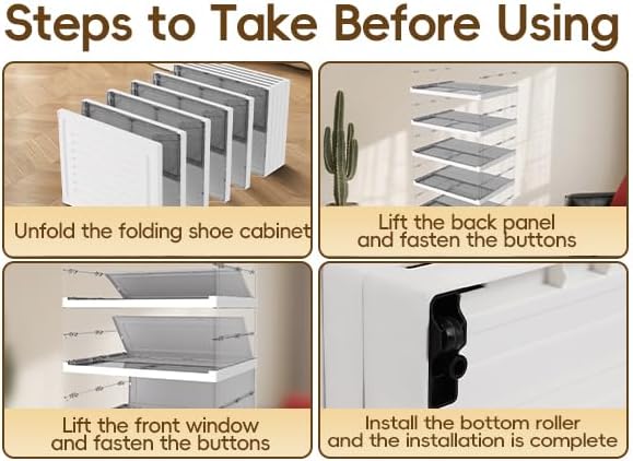 GCCSJ Shoe Rack Organizer Storage Box 9 Tiers-18 Pairs, Portable Folding Shoe Rack with Magnetic Clear Door for Closet Entryway, Transparent, 9 Tiers 18 Pairs