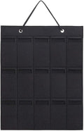 1Pc 15 Grids Glasses Organizer Storage Wall Hanging Bag Multifunctional Sunglasses Eyeglass Container Bag Foldable(Khaki)