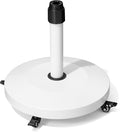 Patio Umbrella Base with 4 Wheels, 55lbs Round Heavy Duty Concrete Stand for Outdoor Market Umbrella, White