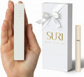 SURI Mezuzah for Door with Scroll Inside – 4 Inch White Concrete Judaica Mezzuzah Case with Non-Kosher Scroll, Self-Stick Adhesive, Gift Box Included, Fits a 3 Inch Scroll