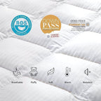 Luxurious All-Season Goose Down Comforter Duvet Insert, Exquisite Oversized California King White Stripe Design, 108" X 98 ", 100% Cotton Down Proof Fabric, 65 oz. Fill Weight