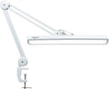LED Architect Desk Lamp with Clamp, Metal Swing Arm 2000 Lumens Dimming Office Table Lamp for Task Work Drafting Reading Desktop, 117PCS Bright LEDs, 24W Workbench Lamp(White)