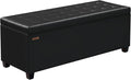 Synthetic leather Storage ottoman bench with legs,43.5”W x 15.7”D x 15.7”H,metal frame end of bed bench hold up to 770 LB,Large Storage Chest hold up to 770 LB,Black UASND622B