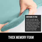 GORILLA GRIP Memory Foam Bath Mat, Soft Absorbent Velvet Bathroom Mats, Durable Dots on Underside, Machine Washable Bathmat, Carpet Rug Room Decor for Shower Tub Floor RV, 30x20 Rugs, Seablue