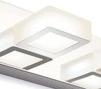 Ralbay LED Modern Chrome Vanity Lights 6 Lights Stainless Steel Acrylic Modern LED Bathroom Vanity Lights Over Mirror (4500K Neutral White Light)