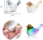 Crystal Glass Bird Figurines - Colorful Decoration Paperweight, Hand Blown Art Animal Collectible, Gift for Women