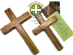 Olive Wood Wall Cross from Bethlehem, Wall Hanging Wooden Crosses for Wall , Confirmation Cross Gift , Baptism Gifts , Holy Wall cross, Religious décor Cross (One Small Cross 4.75" x 3.4")