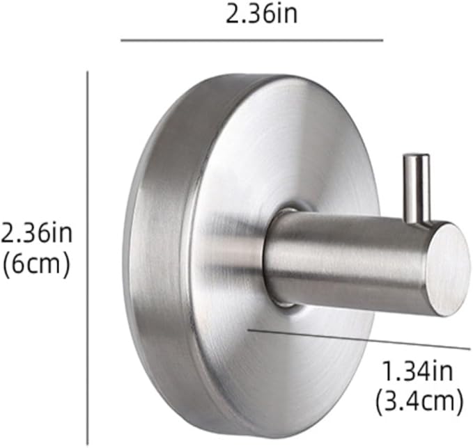 Suction Cup Hooks for Wreaths,2025 New No Drill Suction Cup Hooks for Shower Hanging Towels,Removable Reusable Stainless Steel Towel Hooks for Bathroom Wall,Kitchen,Robes (2pcs Silver)