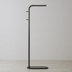 clothes rack,Modern clothing racks for hanging clothes,7-shaped coat rack Freestanding with Stable Oval Marble Base and 2 Hooks,small garment rack for Jackets, Coats, Hats(black)