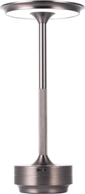 Rechargeable Cordless LED Table Lamps Touch Sensor Light, 3-Levels Portable Dimming Wireless Battery Operated Lamp，Nightstand Lamp/Night Light/Restaurant Table/Outdoor/Coffee/Bar (Grey)
