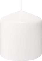 BOLSIUS 6 White Pillar Candles Bulk - 3x3 Inches Candle Set - 25+ Hours Clean Burning - No Palm Oil - 0% Animal Fat - Premium European Quality - Unscented Dripless Dinner Pillars