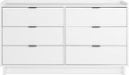 Prepac Simply Modern 6-Drawer Double Dresser for Bedroom, Chest of Drawers, Modern Bedroom Furniture, 52.5” wide x 16” deep x 29.5” tall, White