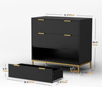 Anmytek Black Dresser for Bedroom, 3 Drawer Dresser with Spacious Storage Modern Wood Chest of Drawers for Bedroom Living Room Chest of Drawers for Hallway H0073