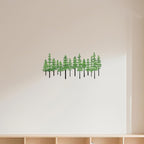 Metal Pine Tree Wall Art Decor Nature Home Decor Cedar Trees Metal Sign Wall Decorations for Living Room, Forest Decor, Nature Lover Gift (Black Green)