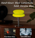 Mushroom Lamp for Bedroom,Mid Century Modern Lamp for Nightstand, Dimmable Retro Egg Tart Bedside Small Lamps,Home Mushroom Decor Aesthetic Cute Table Lamps for Living Room (Green)
