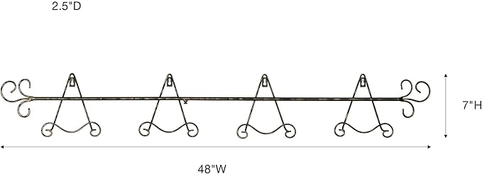 Touch of Class Galla Horizontal Plate Rack - Antique Bronze - Four Plates