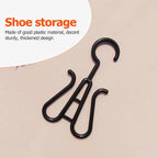 10 Pack Shoe Organizer Rack Double Hooks Plastic Hangers for Slippers and Shoes Space-Saving Hanging for Closet Door