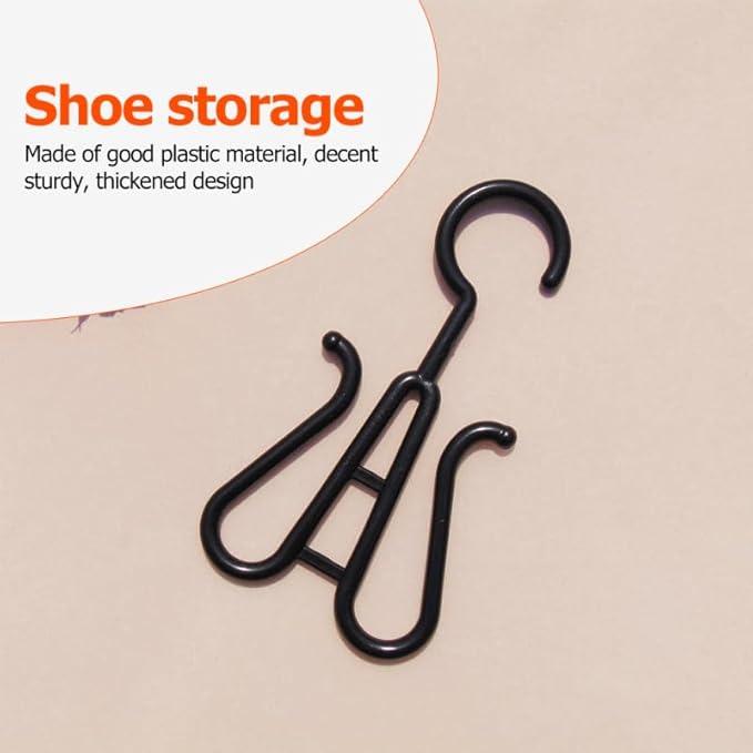 10 Pack Shoe Organizer Rack Double Hooks Plastic Hangers for Slippers and Shoes Space-Saving Hanging for Closet Door