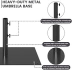 Sundale Outdoor Umbrella Base 40lbs with Stainless Steel Umbrella Tube, Heavy Duty Square Steel Umbrella Stand, Black
