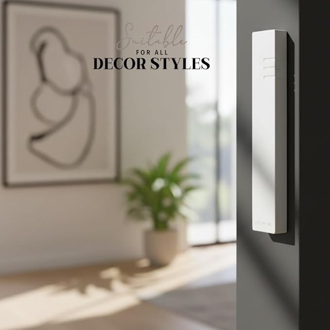 SURI Mezuzah for Door with Scroll Inside – 6 Inch White Concrete Judaica Mezuza Case with Non-Kosher Scroll, Self-Stick Adhesive, Gift Box Included, Fits a 5 Inch Scroll