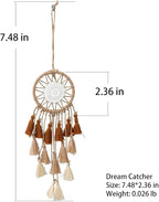 Artilady Small Dream Catcher for Cars - Bohemian Mini Dream Catchers for Cars Rear View Mirror Hanging Decoration (Orange)