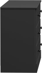 Prepac Astrid 6 Drawer Double Dresser for Bedroom, Wide Chest of Drawers, Bedroom Furniture, Clothes Storage and Organizer, 47.25"W x 28.25"H x 16"D, Black