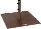Giantex 50 lbs Umbrella Base - 24 inch Square Umbrella Stand with 2 Rollers, Heavy Duty Steel Umbrella Base Weight for 1.6''-1.9'' Poles, 2 Knobs, Patio Umbrella Base Holder for Garden Deck Poolside