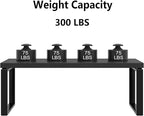 EXCEFUR Black Coffee Table, Modern Rustic Center Table for Living Room, Industrial Rectangle Cocktail Tea Table for Home Office, 47 Inch