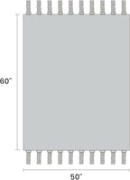 Light Taupe Chenille Throw Blanket for Couch Bed，Soft Cozy Throw Blanket with Handmade Fringe, Decorative Blanket for Sofa Chair Living Room for Gift