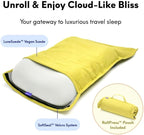 Cushion Lab Travel Deep Sleep Pillow – Compact Memory Foam Neck Pillow for Sleeping, Portable Pillow for Hotels, Camping, Side & Back Sleepers, On-The-Go – Spark