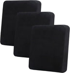 hyha Velvet Couch Cushion Covers, Soft Sofa Seat Covers for sectional 3 Cushion Couch Washable, Magic Sofa Slipcover with Elastic Bottom, Non-Slip Furniture Protector for Pets, Kid(3PC, Black)