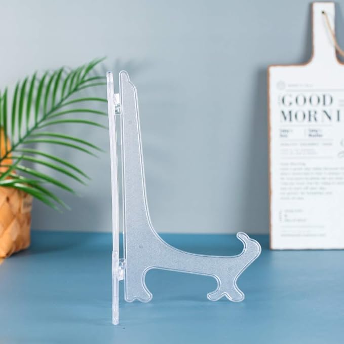 Artliving 12 Inch Plastic Display Stand, White Easel Display Photo Holder Stand, Displays Picture Frames, Cookbooks, Tablets and Art