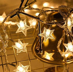 8 Corner Bed Canopy with 100 LED Star String Lights Battery Operated, Bed Netting Unique Style 4 Door Square Canopy Bed Curtains Canopy - Suggested for Twin Full Queen King Bed